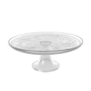 Patera na ciasto i tort na nóżce szklana Edwanex Róża 30 cm
