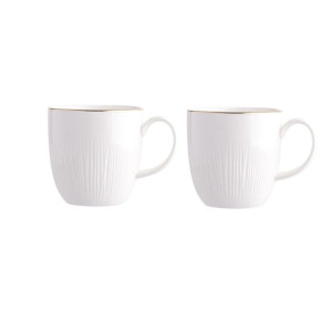 Kubki porcelanowe Alessia Złota Linia kremowe 280 ml, 2 szt.