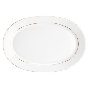 Półmisek porcelanowy MariaPaula Złota Linia biały 23 cm