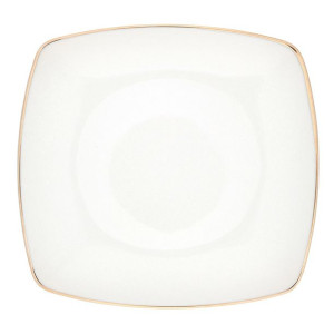 Talerz obiadowy porcelanowy MariaPaula Moderna Gold biały ze złotym zdobien
