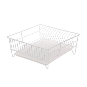 Suszarka do naczyń / zlewozmywakowa kwadratowa 32 cm biała z tacką
