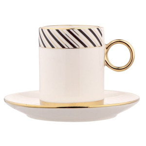 Filiżanka do kawy i herbaty ze spodkiem porcelanowa Palazzo IV 180 ml