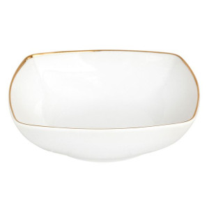 Talerz głęboki porcelanowy MariaPaula Moderna Gold biały ze złotym zdobieni