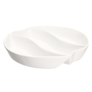 Półmisek porcelanowy dzielony Regular kremowy 25 cm