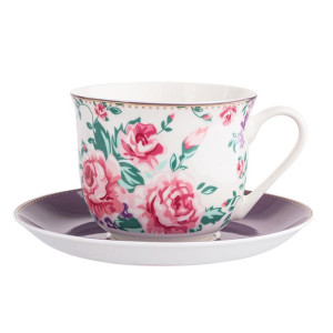 Charlotta Filiżanka Jumbo 400 Ml Ze Spodkiem 16,5 Cm Nbc W Opasce Pvc