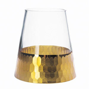 Świecznik szklany / wazon Golden Honey 12 cm