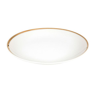 Talerz obiadowy porcelanowy MariaPaula Moderna Gold biały ze złotym zdobien