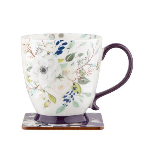 Filiżanka porcelanowa z podkładką Inez B 400 ml