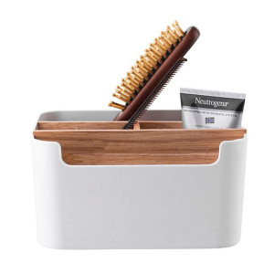 Pojemnik Z 5 Przegródkami Plastik + Bambus 18x14,5x9,5 Cm (łazienka)