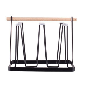 Stojak Na Kubki Metalowy Z Drewnianym Uchwytem 23x13x19 Cm (altomdesign) Bz