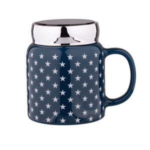 Kubek do kawy i herbaty porcelanowy z pokrywką i lusterkiem Easy Morning A