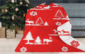Koc "greno" glamour coll. 150x200 św. cuda czerw