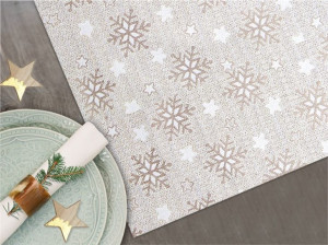 Obrus "greno" noel 80x80 złoty gwiazdka