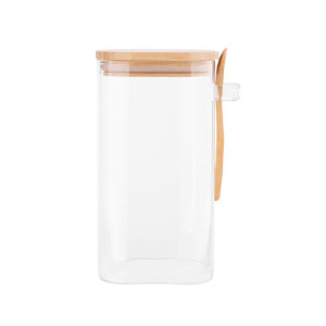 Słoik pojemnik na żywność szklany z pokrywką i łyżeczką 1200 ml