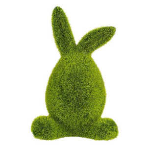 Figurka Zając Pokryta Sztuczną Trawą 12x9x18,5 Cm Bz