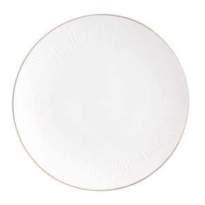 Talerz obiadowy porcelanowy Alessia Złota Linia kremowy 25 cm