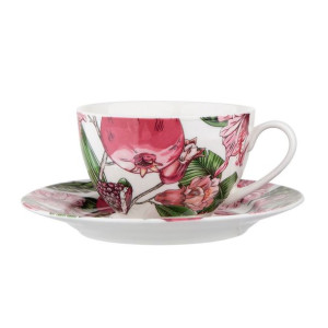 Filiżanka ze spodkiem porcelanowa Hibiskus 200 ml