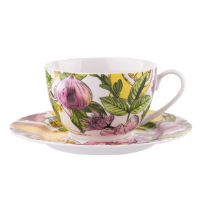 Filiżanka ze spodkiem porcelanowa Lemon 200 ml