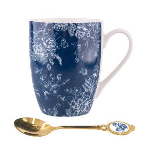Elisabeth Kubek Nbc 300 Ml Z Łyżeczką Z Porcelanową Wstawką Granatowy W Gif