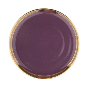 Talerz deserowy porcelanowy Aurora Gold fioletowy 20 cm