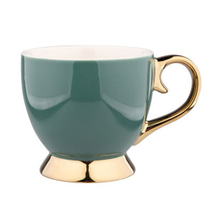 Filiżanka porcelanowa Aurora Gold zielona 400 ml