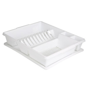 Suszarka do naczyń z ociekaczem na blat kuchenny Bentom Classic 43 cm biała
