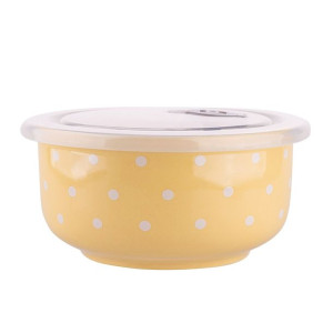 Lunch box miska z pokrywką hermetyczną żółta 550 ml