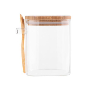 Słoik pojemnik na żywność szklany z pokrywką i łyżeczką 800 ml