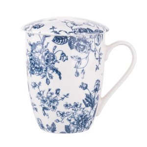 Kubek z zaparzaczem i pokrywką do herbaty i ziół porcelanowy Elisabeth 300