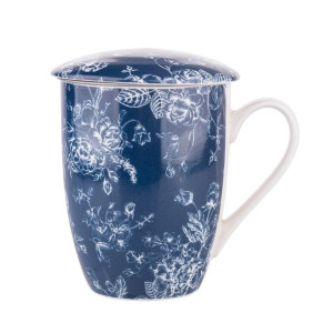 Kubek z zaparzaczem i pokrywką do herbaty i ziół porcelanowy Elisabeth 300