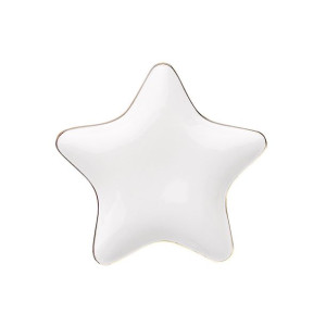 Salaterka półmisek porcelanowy Gwiazdka ze złotą linią 19 cm