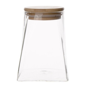Słoik pojemnik szklany na produkty sypkie z bambusową pokrywką 950 ml