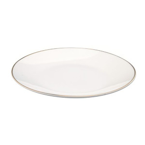 Talerz obiadowy porcelanowy Bella Złota Linia kremowy 26 cm