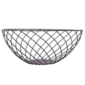 Koszyk metalowy / druciany na owoce czarny skręcony 28 cm