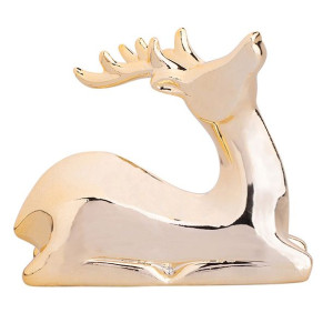 Figurka Porcelanowa Renifer Modern Złota 11x4,5x9,5 Cm