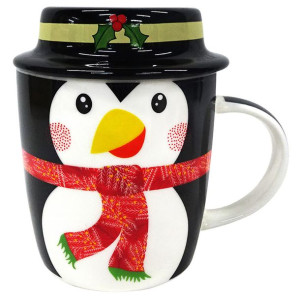 Kubek Zimowy Wesoły Pingwinek Z Pokrywką Nbc 300 Ml W Opasce