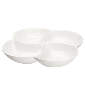 Półmisek porcelanowy dzielony Regular kremowy 21,5 cm