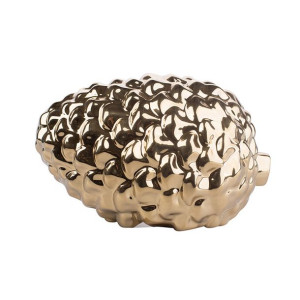 Szyszka Dekoracyjna Porcelanowa Złota 15x11x9 Cm
