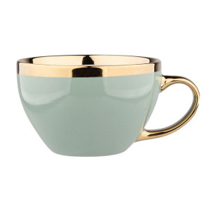 Filiżanka porcelanowa Aurora Gold jasna zieleń 400 ml