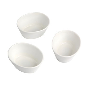 Miseczki do dipów porcelanowa Regular kremowe, 3 szt.