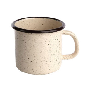 Kubek Emaliowany 0,45l Śr.9cm Wys.9cm Krem Nakrapiany