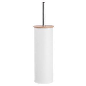Szczotka do WC / toaletowa biała w metalowej osłonie