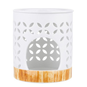 Porcelanowy Kominek Zapachowy Dek. Liście 10x10x11 Cm