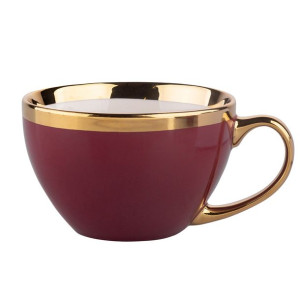 Filiżanka porcelanowa Aurora Gold Bordowa 400 ml
