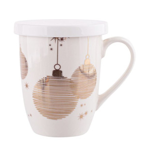 Golden Christmas Kubek Nbc 300 Ml Z Zaparzaczem I Pokrywką Biały W Opasce P