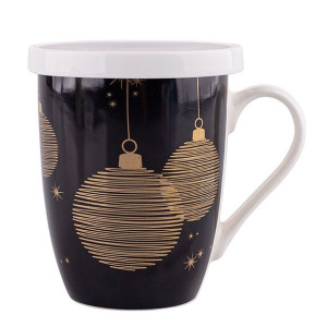 Golden Christmas Kubek Nbc 300 Ml Z Zaparzaczem I Pokrywką Czarny W Opasce