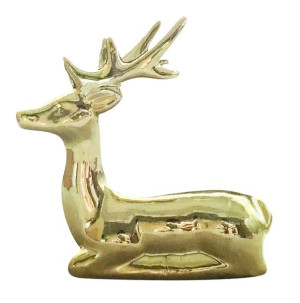 Figurka Porcelanowa Renifer 10x5x11 Cm Złoty