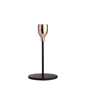 Świecznik metalowy czarno-złoty 14,5 cm