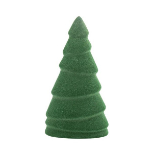 Figurka Choinka Z Welurowym Wykończeniem Zielona 7x7x17 Cm Bz