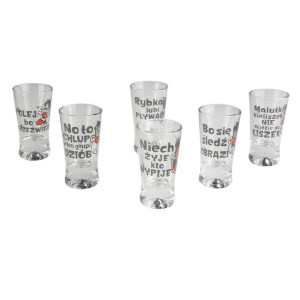 Kieliszki do wódki Humor Toasty 25 ml, zestaw 6 szt.